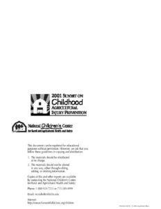 Summit on Childhood Agricultural Injury Prevention (2001)
