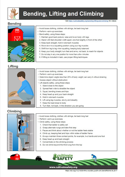 Click here to open Bending, Lifting, and Climbing Fact Sheet PDF in English.