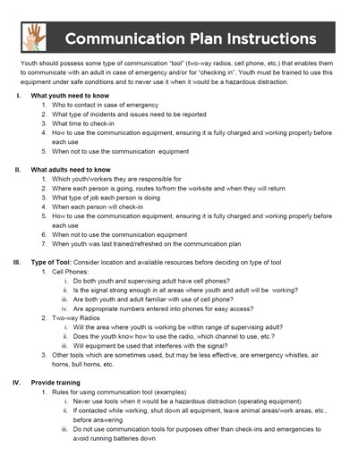 Click here to open Communication Plan Instructions and Template PDF in English.