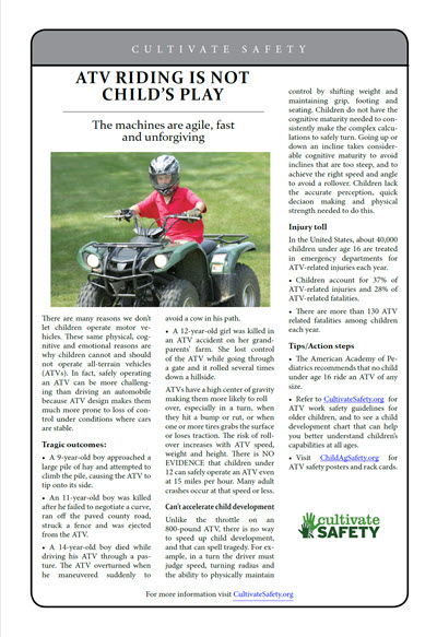 Click here to open the ATV is Not Child's Play prevention brief PDF in English.