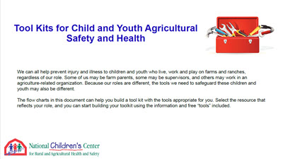 Click here to open Tool Kits for Child & Youth Ag Safety & Health PDF in English.