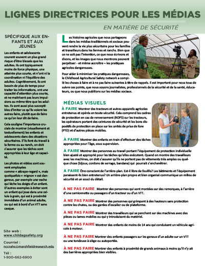 Click to open Media Guidelines for Agricultural Safety (French)
