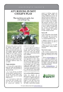 ATV Riding Is Not Child’s Play