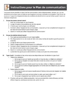 Communication Plan Instructions & Template (French)