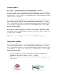 Hand Washing Policy