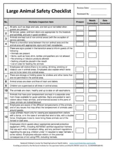 Large Animal Safety Checklist