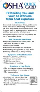 OSHA Heat Stress Card