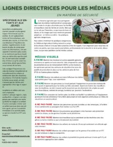 Media Guidelines for Agricultural Safety (French)
